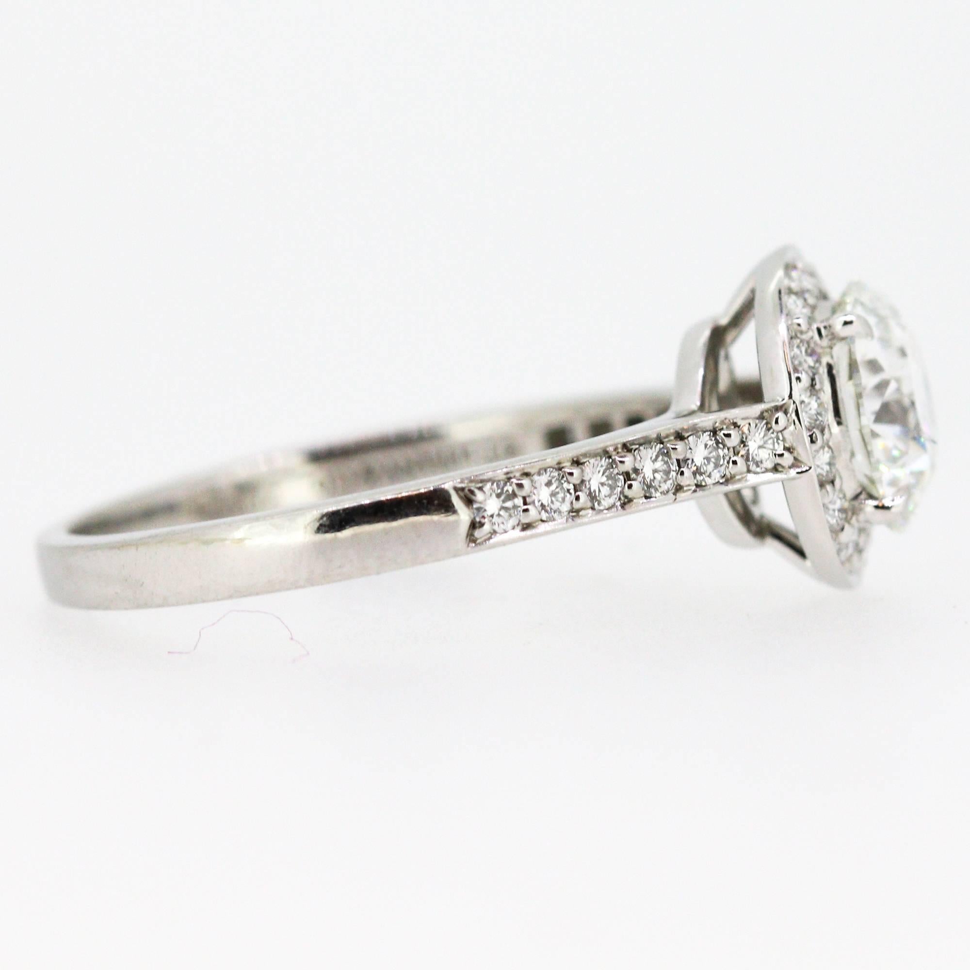 Modern Tiffany & Co 1.25 carat Round Diamond Halo Style Ring