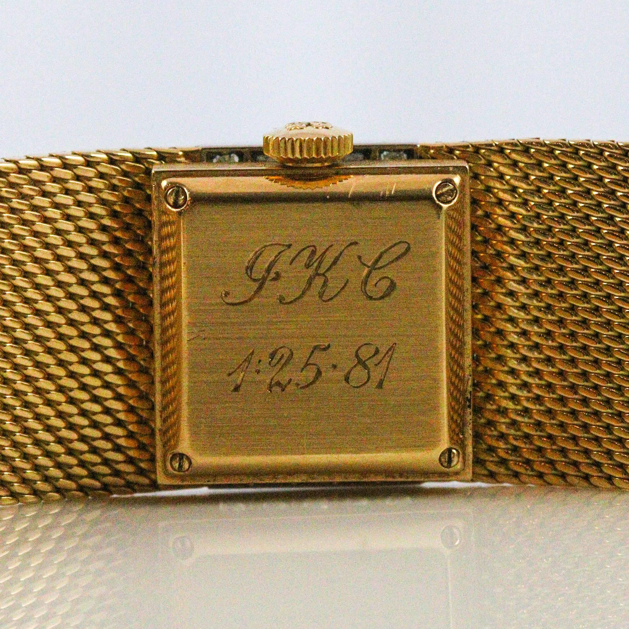 Women's Patek Philippe and Tiffany & Co. Ladies Yellow Gold Diamond Wristwatch