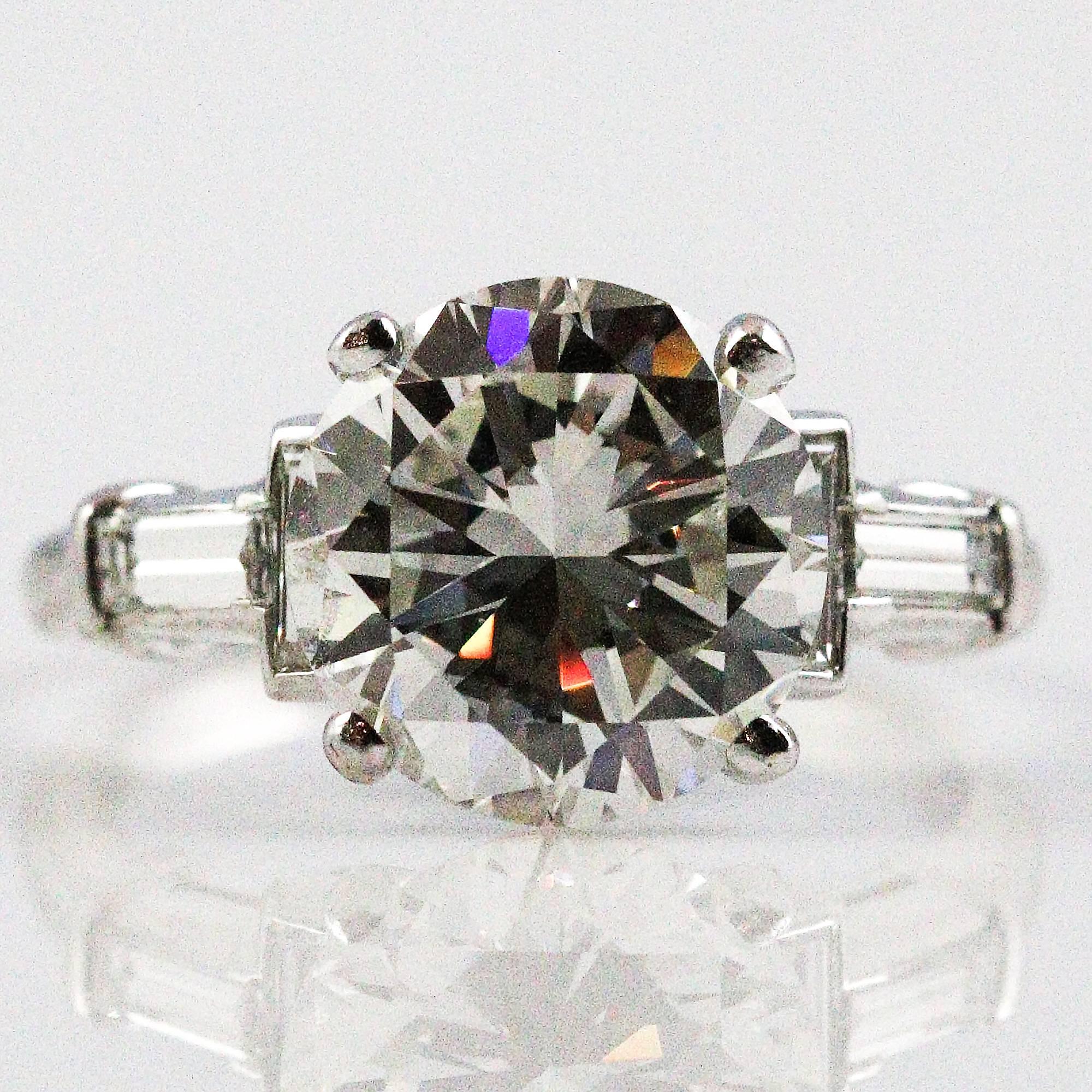 3.69 Carat Transitional Cut Diamond Ring In Excellent Condition In Birmingham, AL