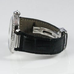 Cartier White Gold Pasha Factory Diamond Bezel and Crown Wristwatch