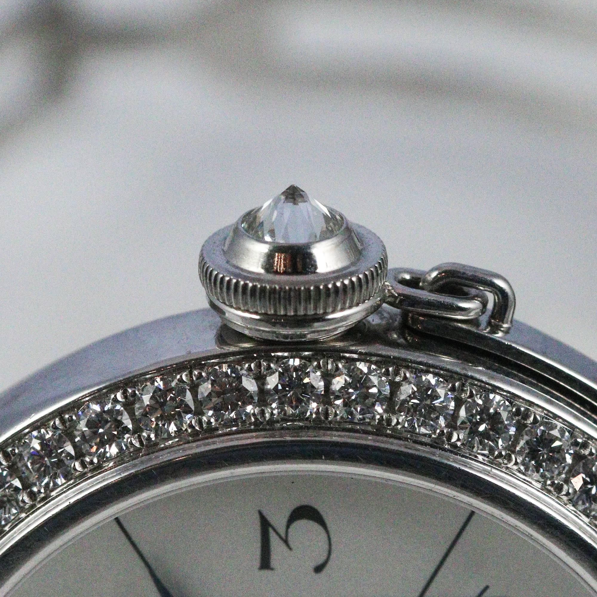 Cartier White Gold Pasha Factory Diamond Bezel and Crown Wristwatch 3