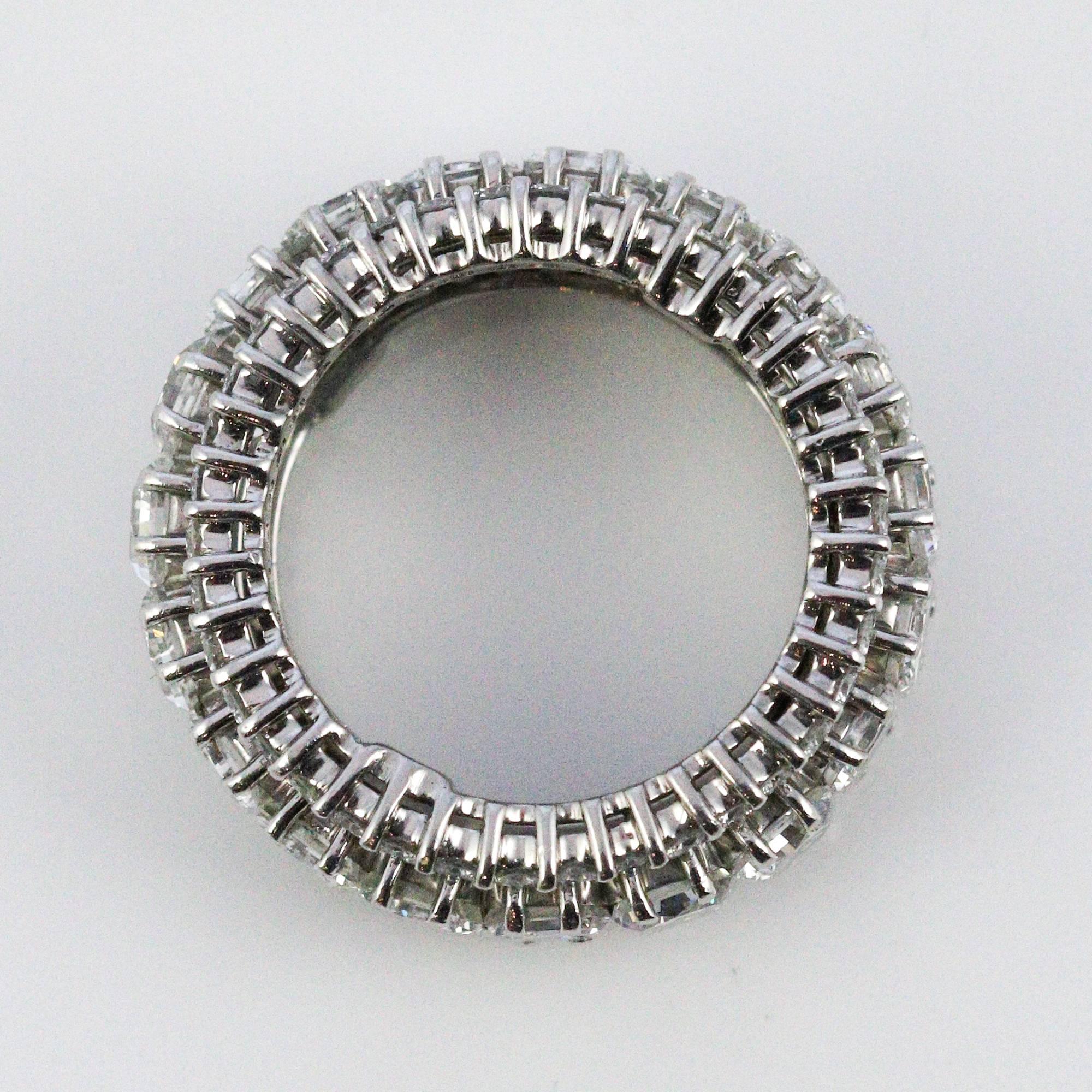Hammerman Brothers Platinum and 10.69 Carat Diamond Eternity Band In Excellent Condition In Birmingham, AL