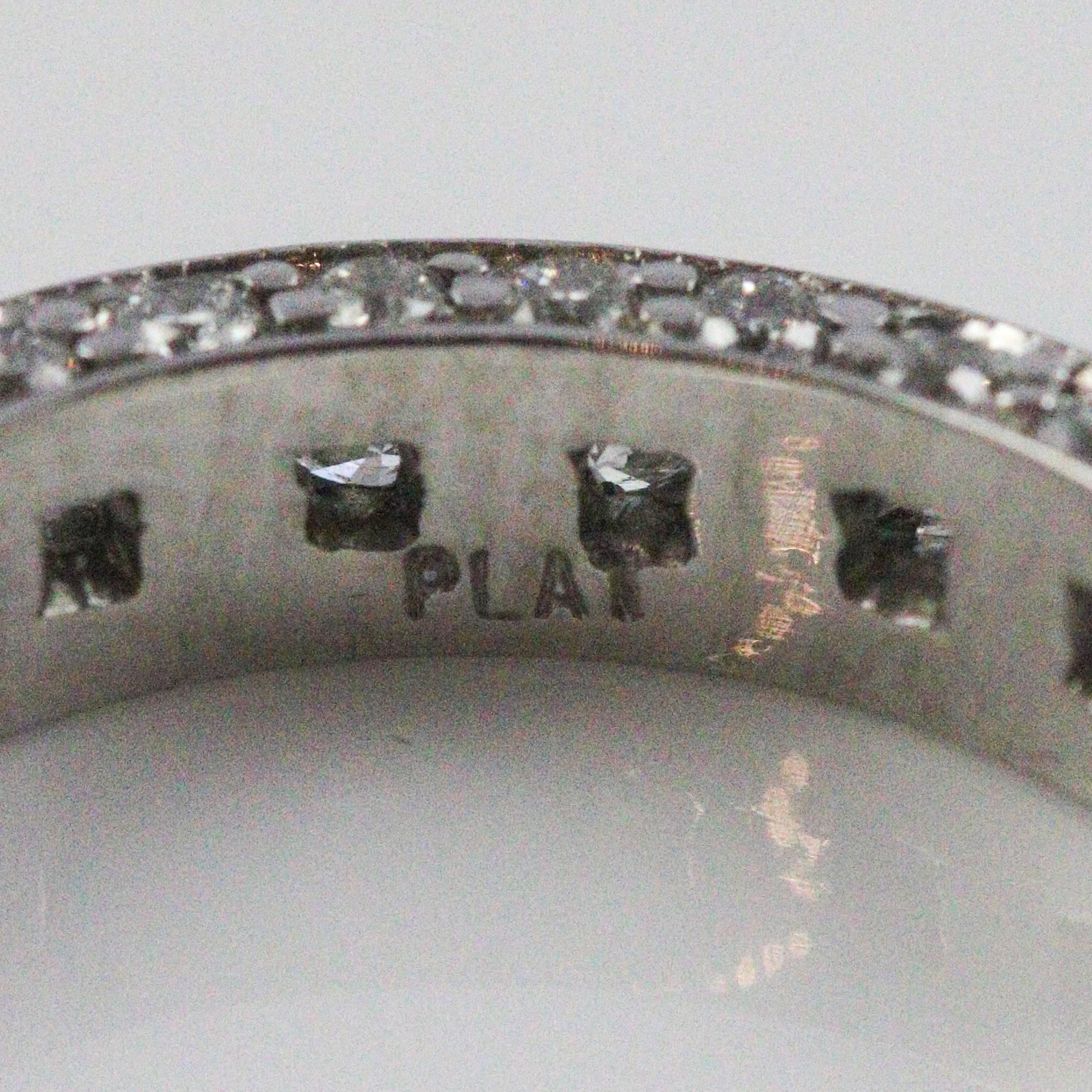 Ziva Jewels Platinum and Diamond Three-Sided Eternity Band In Excellent Condition In Birmingham, AL