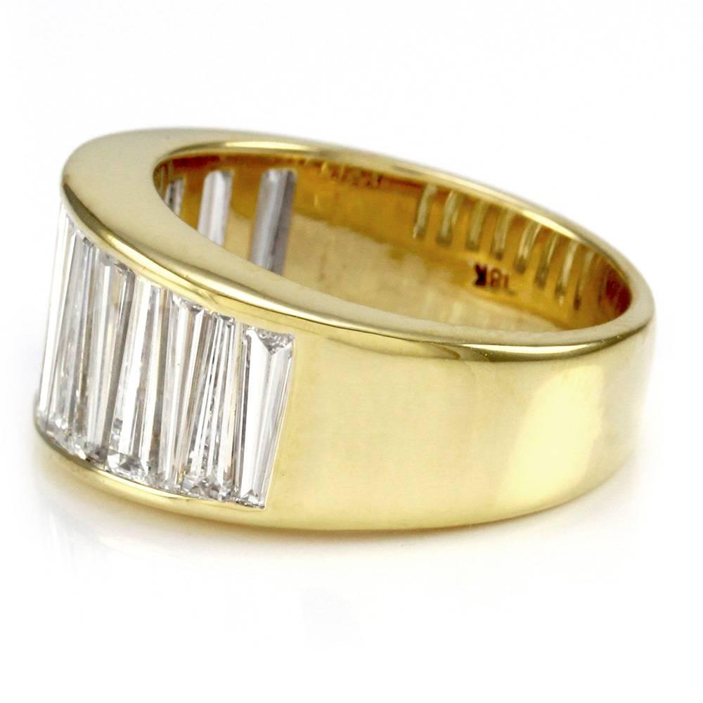 Baguette Cut Christopher Designs Illusion Set Diamond Band/ Ring For Sale