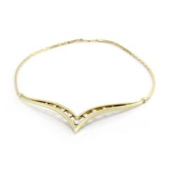 Vintage Chevron Diamond Necklace in 18K Yellow Gold