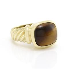 Signed Designer David Yurman Noblesse Collection Tiger's Eye Ring in 18KY Gold