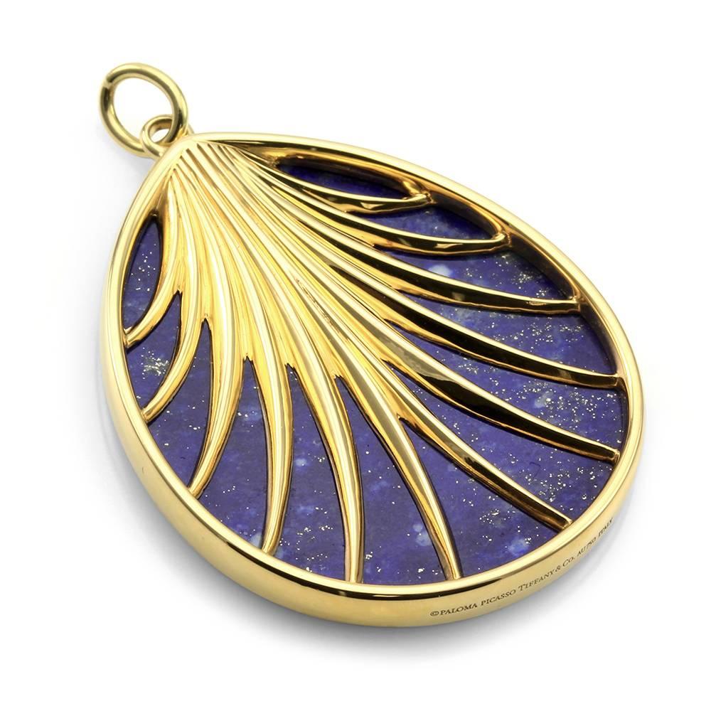 Women's Tiffany & Co. Villa Paloma Palm Necklace w/ Lapis Lazuli in 18K Yellow Gold