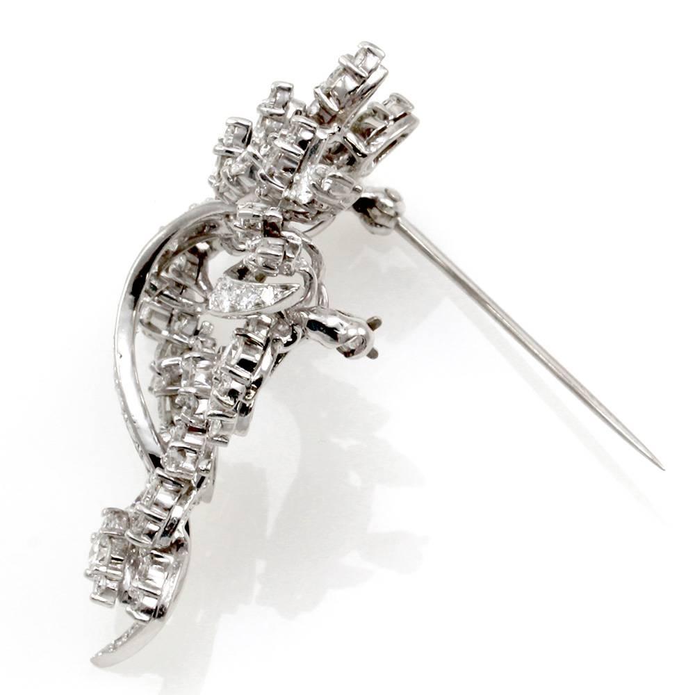 Women's Mid-Century Diamond Spray Pin/ Brooch For Sale