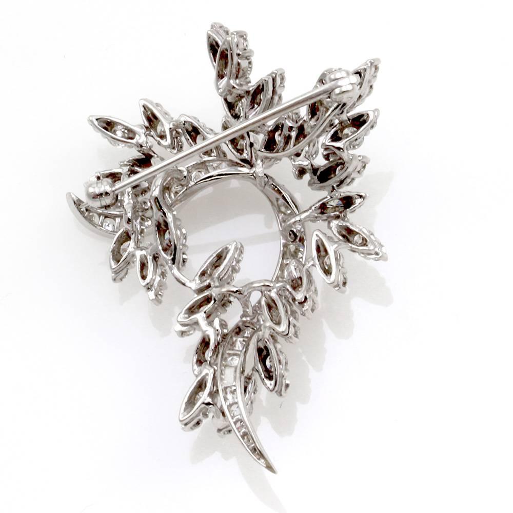 Mid-Century Diamond Spray Pin/ Brooch In Excellent Condition For Sale In Scottsdale, AZ