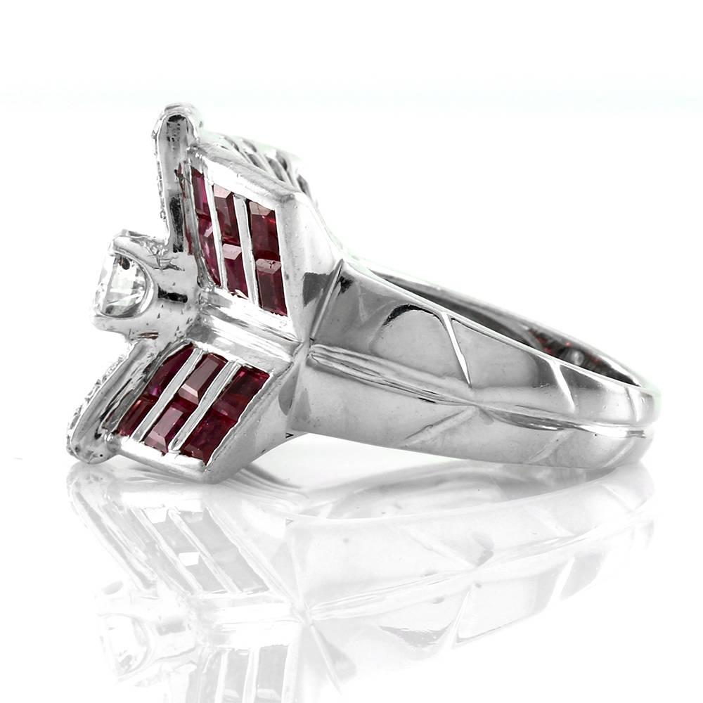 Women's Art Deco Ruby & Diamond Ring
