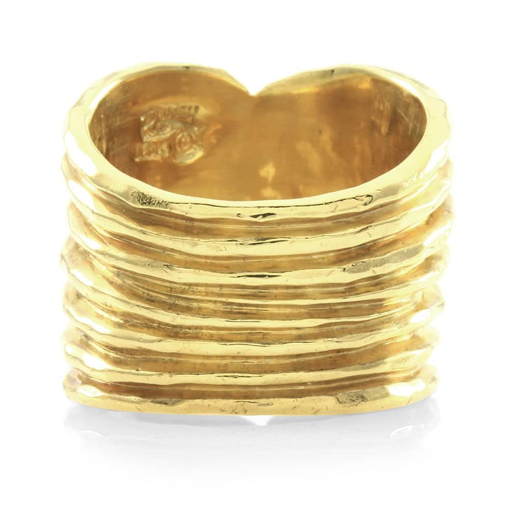 Henry Dunay Hammered Gold Finished Wrap Ring 1