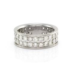 Signed Designer Anjolee Double Row Eternity Band/ Ring in Platinum