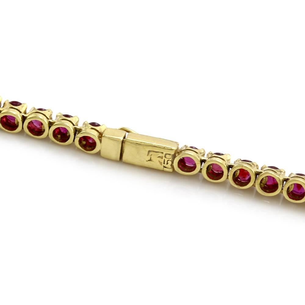 Ruby and Gold Necklace with Diamond Accents In Excellent Condition In Scottsdale, AZ