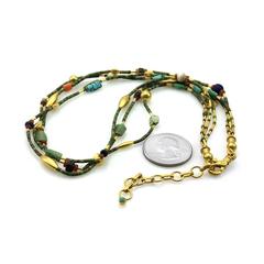 Gurhan Phoenician Turquoise Gold Three Strand Necklace