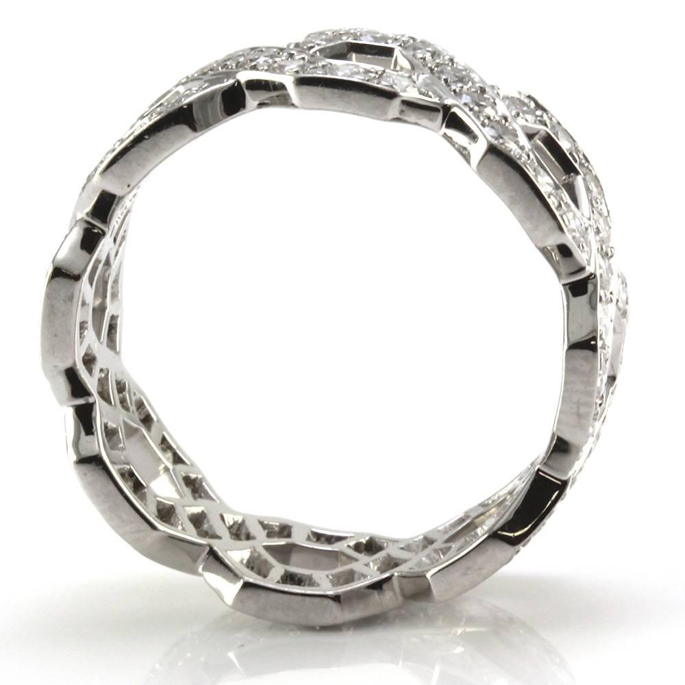Women's Tiffany & Co. Hexagon Eternity Diamond Platinum Band ring  For Sale