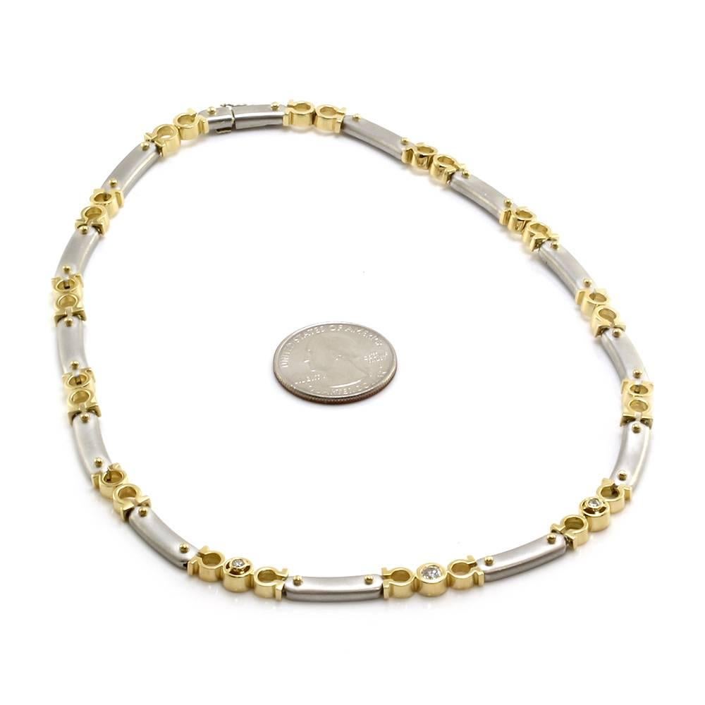 Turi Platinum Gold Necklace with Diamonds In Excellent Condition For Sale In Scottsdale, AZ