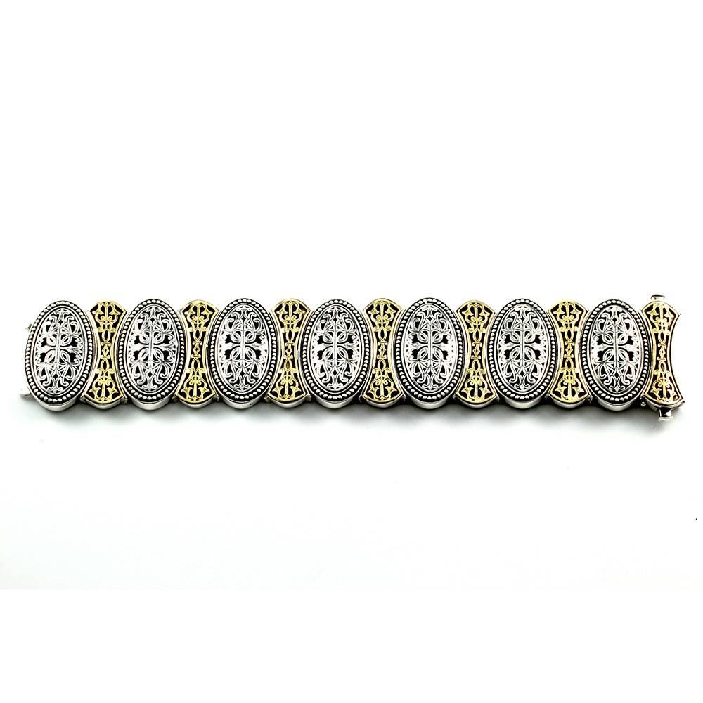 Women's Phillip Gavriel Byzantine Collection Silver Gold Bracelet