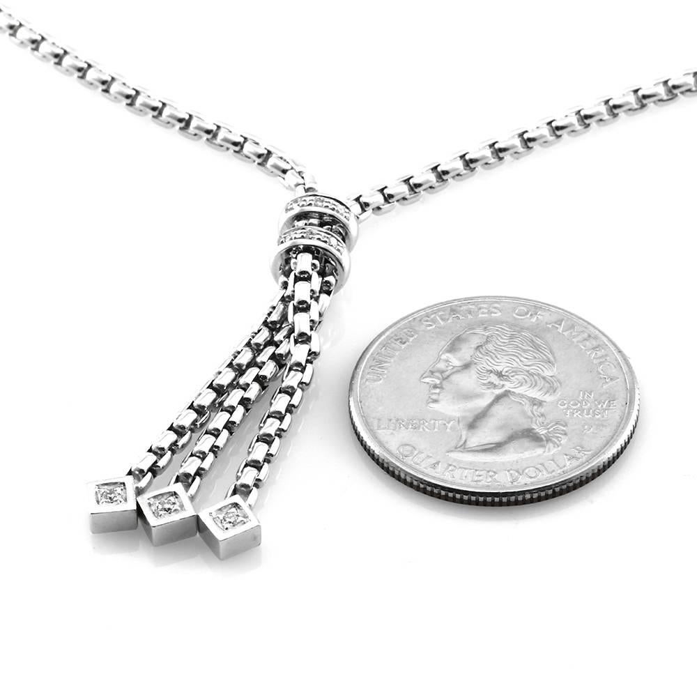 fope 18k white gold lariette necklace