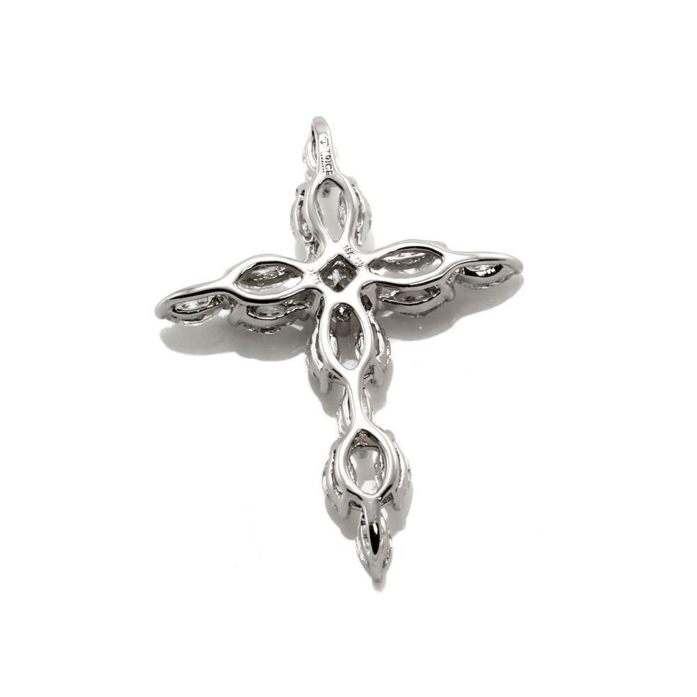Trice Marquise Diamond Cross Pendant In Excellent Condition For Sale In Scottsdale, AZ