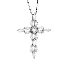 Trice Marquise Diamond Cross Pendant