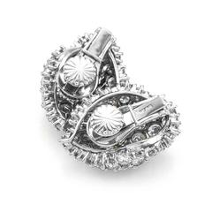 David Webb Diamond and Platinum Cluster Earrings