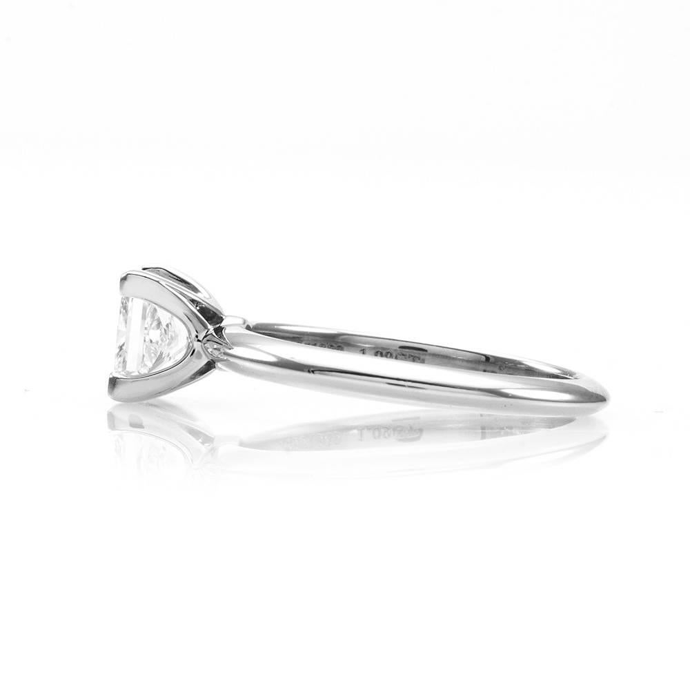 Tiffany & Co. Princess Cut Diamond and Platinum Solitaire Wedding Set  1