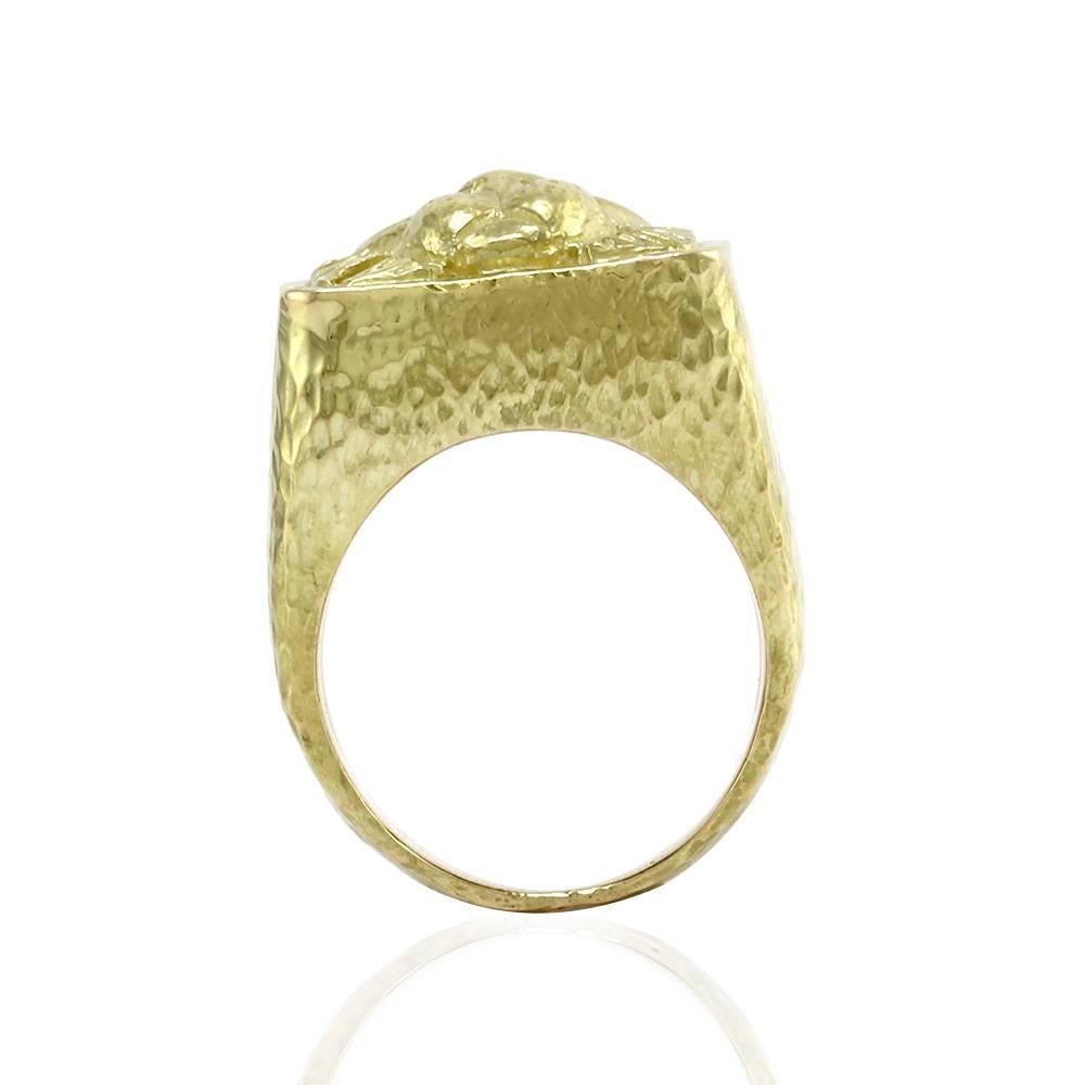 David Webb Ancient World Collection Gold Lion Ring For Sale 1