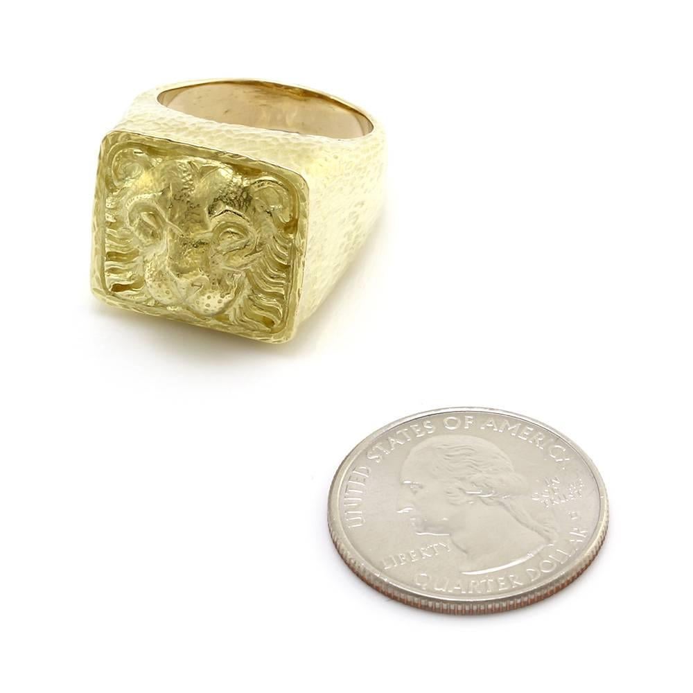 David Webb Ancient World Collection Gold Lion Ring For Sale 3