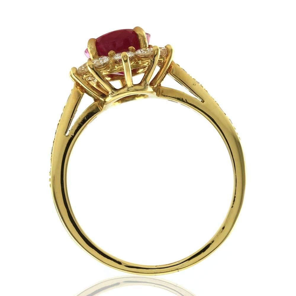 AGL Certified Tiffany & Co. Natural Untreated Burmese Ruby Diamond Ring  1