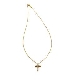 Tiffany & Co. Diamond Cross Pendant and Gold Necklace