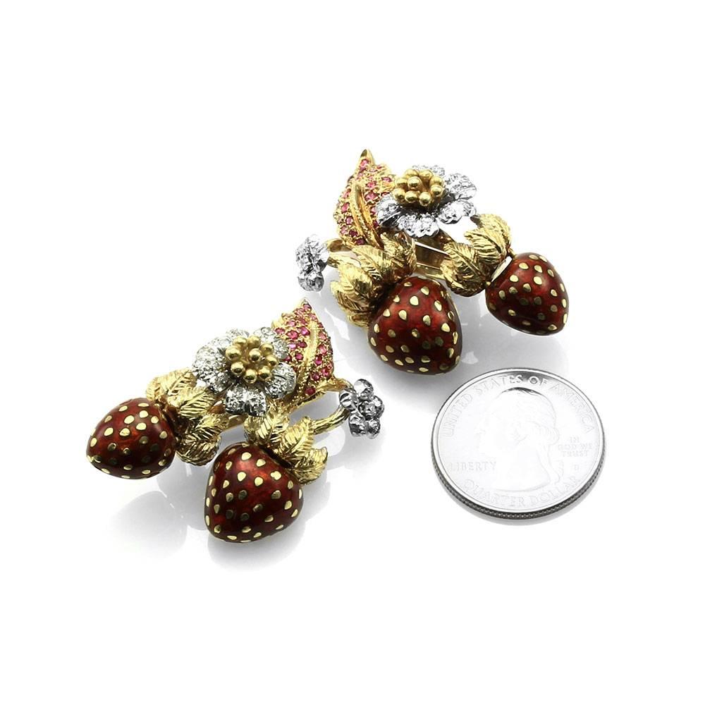 Diamond Sapphire Enamel and Gold Necklace Bracelet Earring Suite For Sale 5