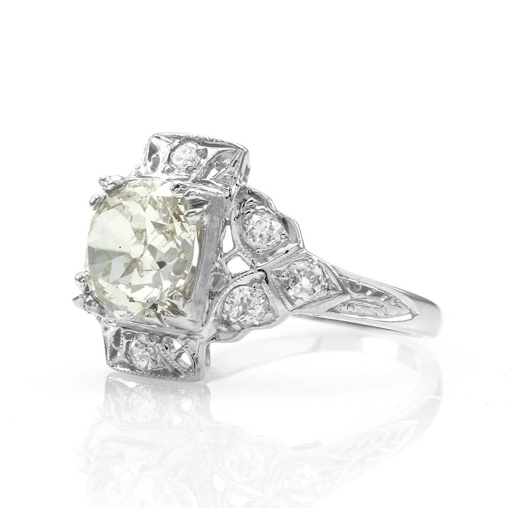 Old European Cut European Cut Diamonds Platinum Engagement Ring For Sale