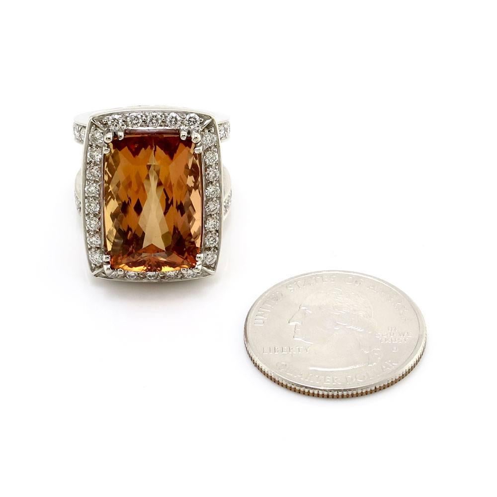 Precious Topaz  Pave Diamond Gold Ring For Sale 3