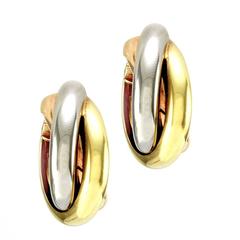 Cartier Trinity Tri-Color Gold Hoop Earrings