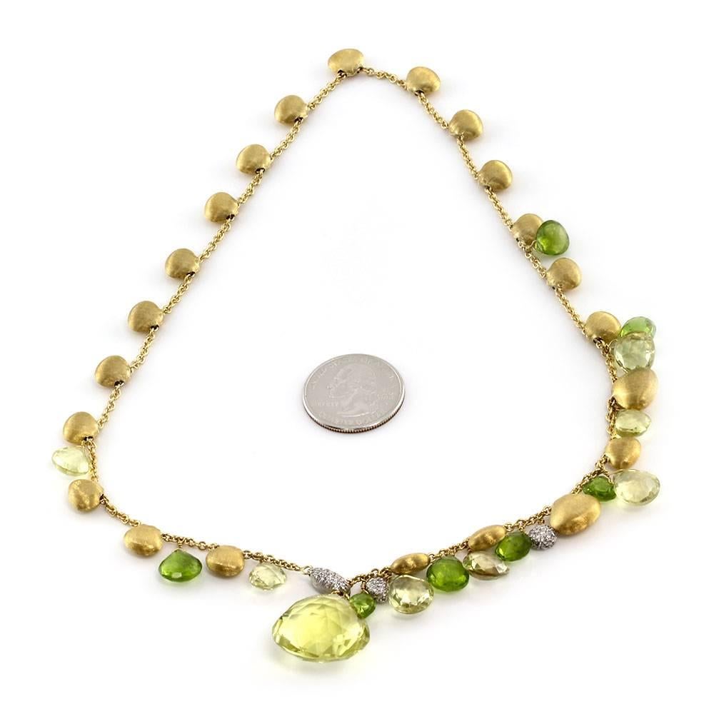 Women's Marco Bicego Prasiolite and Peridot Lariat Necklace in Gold For Sale