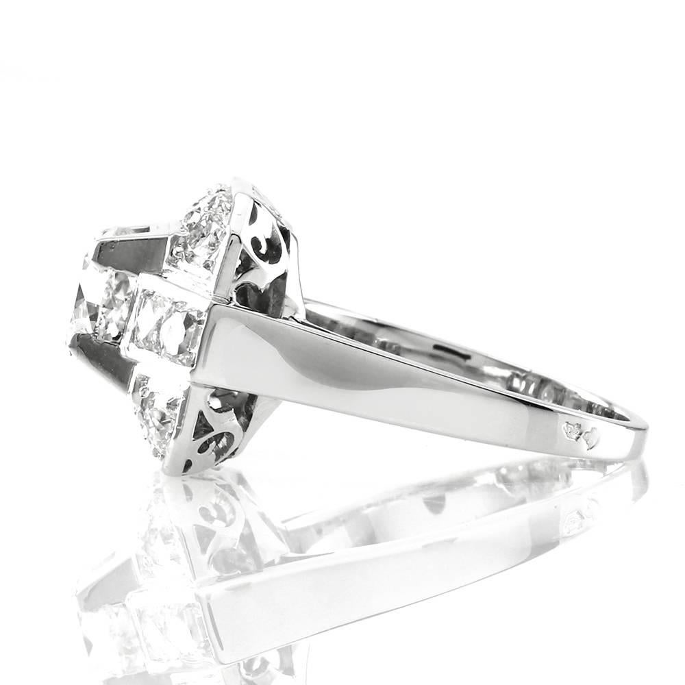 Women's Art Deco Diamond Ring in Gold For Sale
