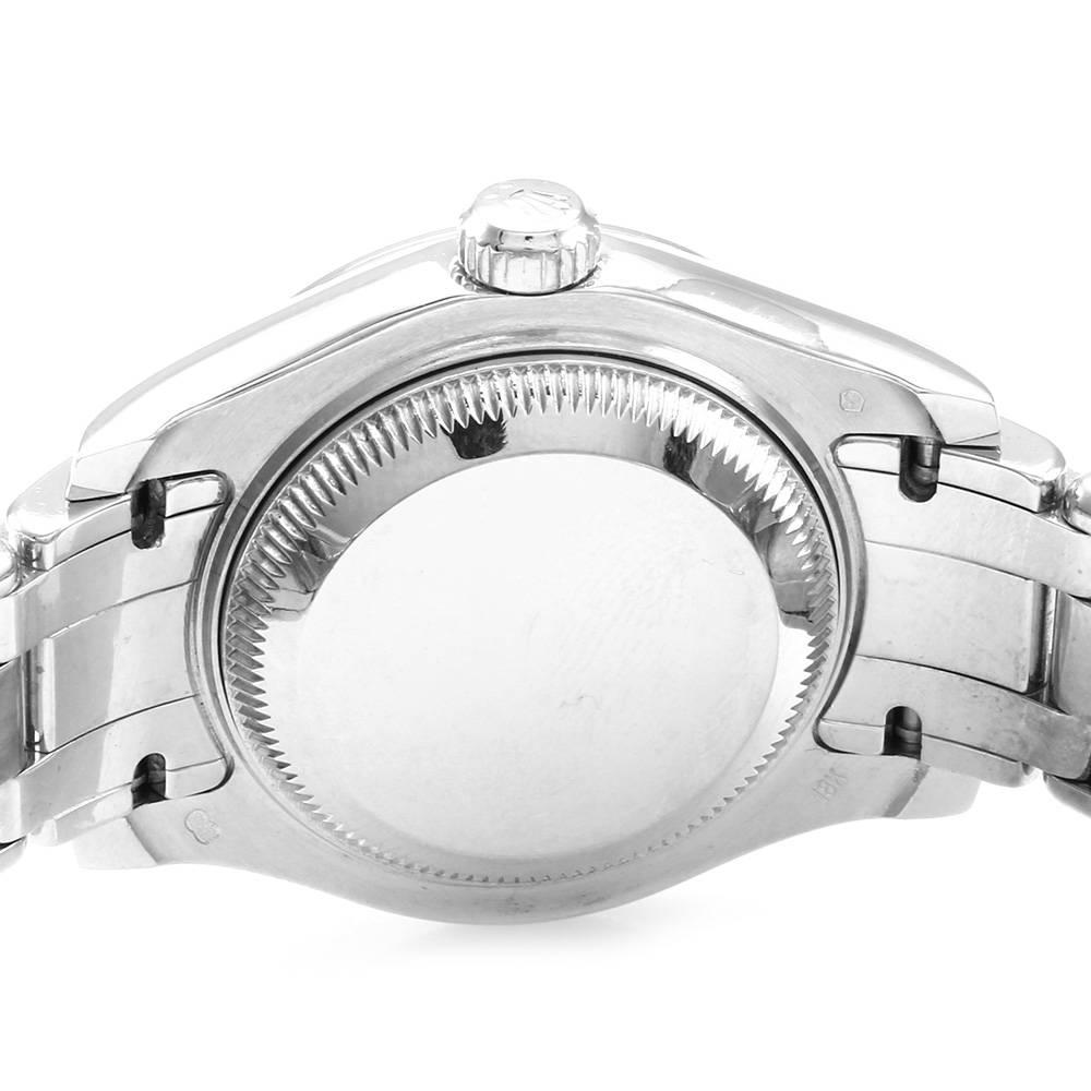 Women's Rolex Ladies White Gold Diamond Bezel Pearlmaster Masterpiece Wristwatch