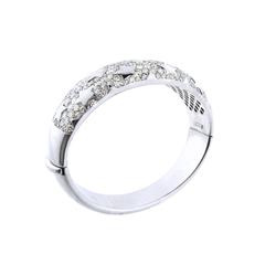 New Italian Art SRL Diamond Pave Gold Bangle Bracelet