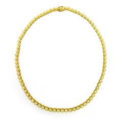 Hexagon Diamond Gold Eternity Necklace