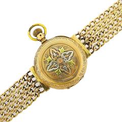 Hampden USA Tricolor Gold Hunter-Case Bracelet Wristwatch