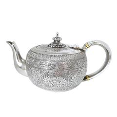 Sterling Silver Victorian Tea Service with Armorial Crest of British Nobility