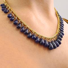 Polished Cabochon Sapphire Necklace
