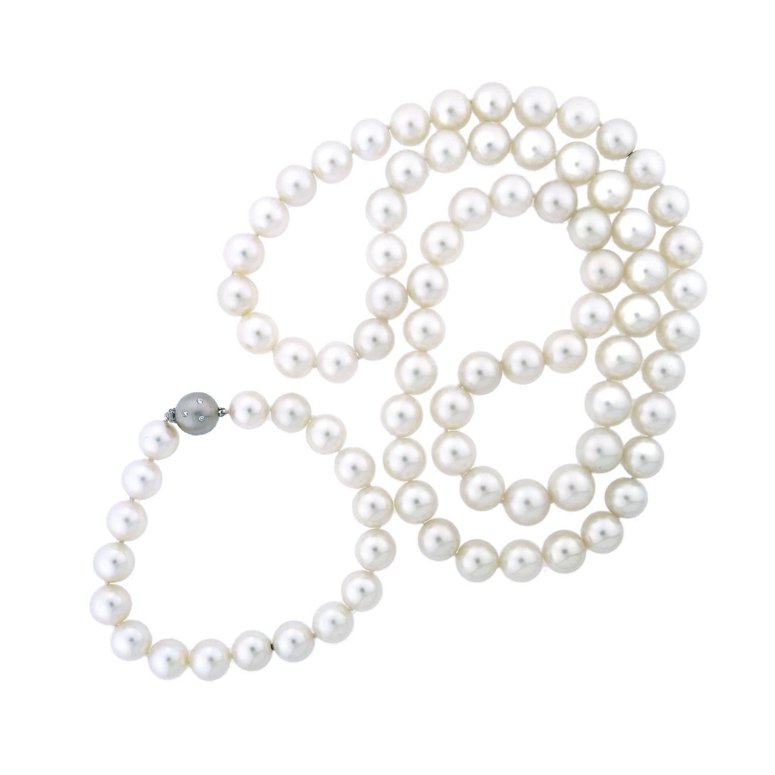 white pearl mens necklace