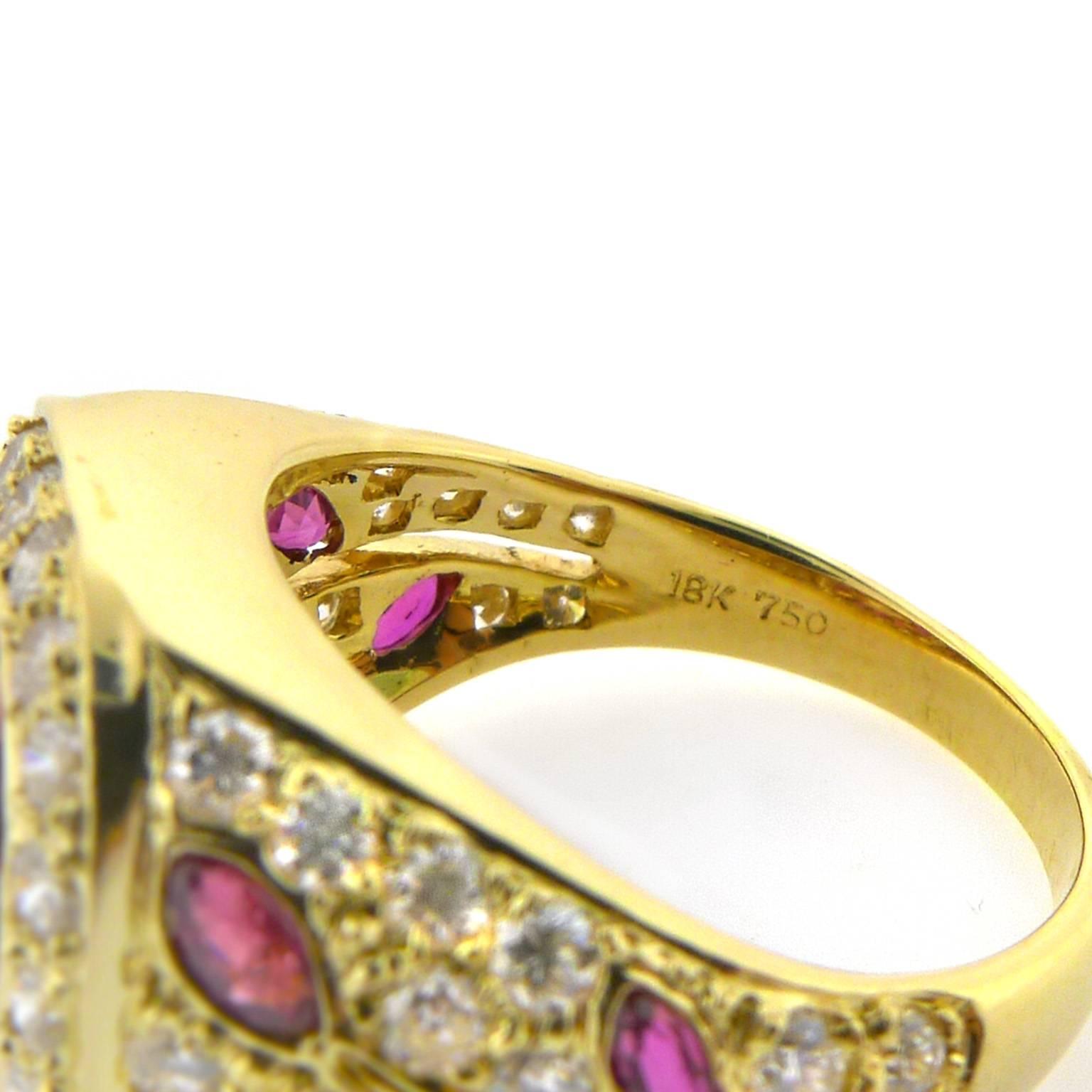 Ruby and Diamond Cocktail Ring 1