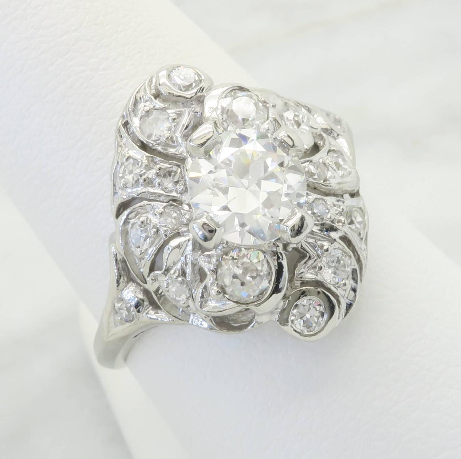 Platinum 1 39 Carat Intricate Diamond Ring  For Sale  at 1stdibs