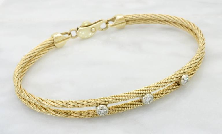 Diamond and Gold Mesh Twist Bracelet at 1stDibs