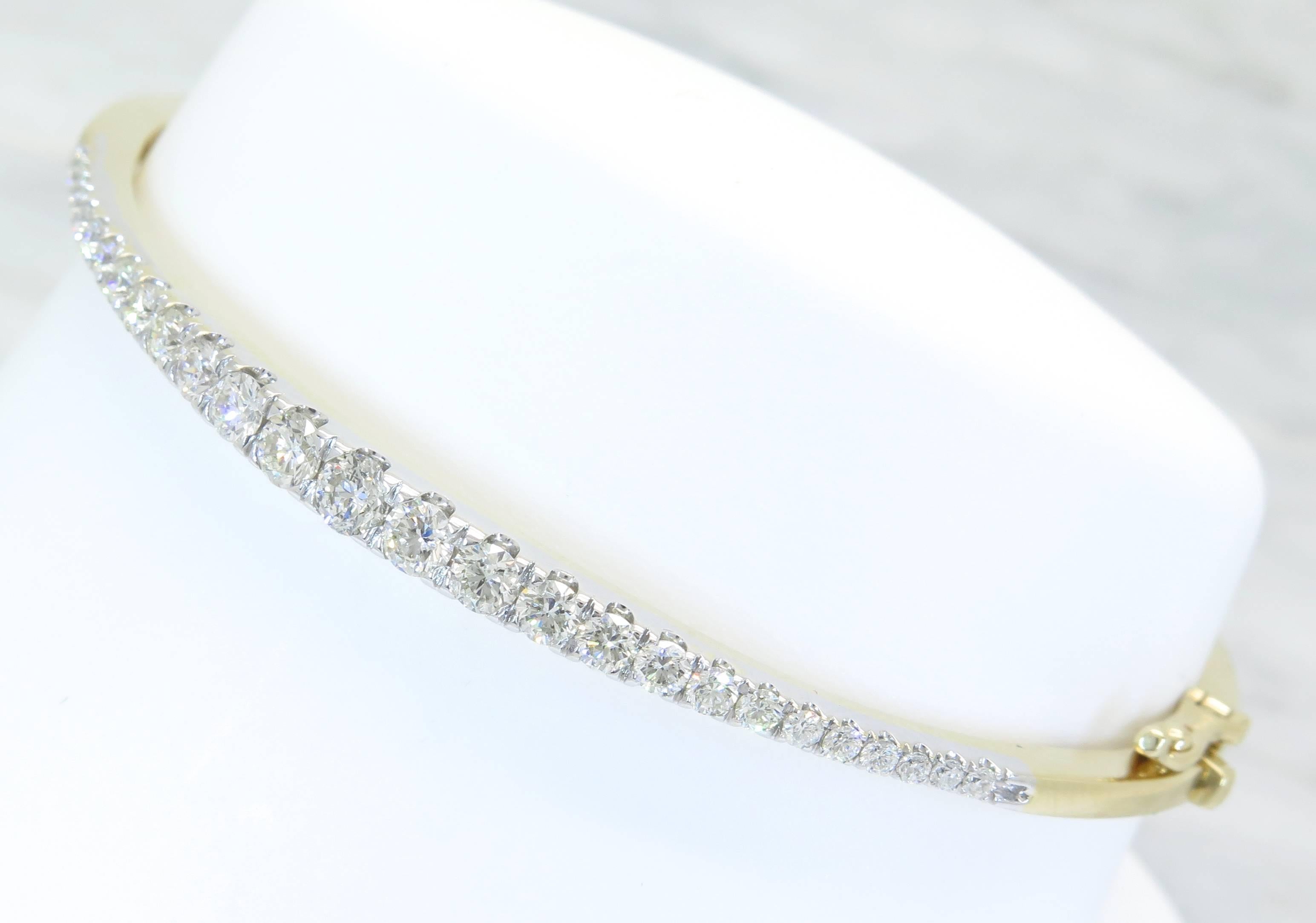 14k Two-Tone Diamond Bangle Bracelet  1