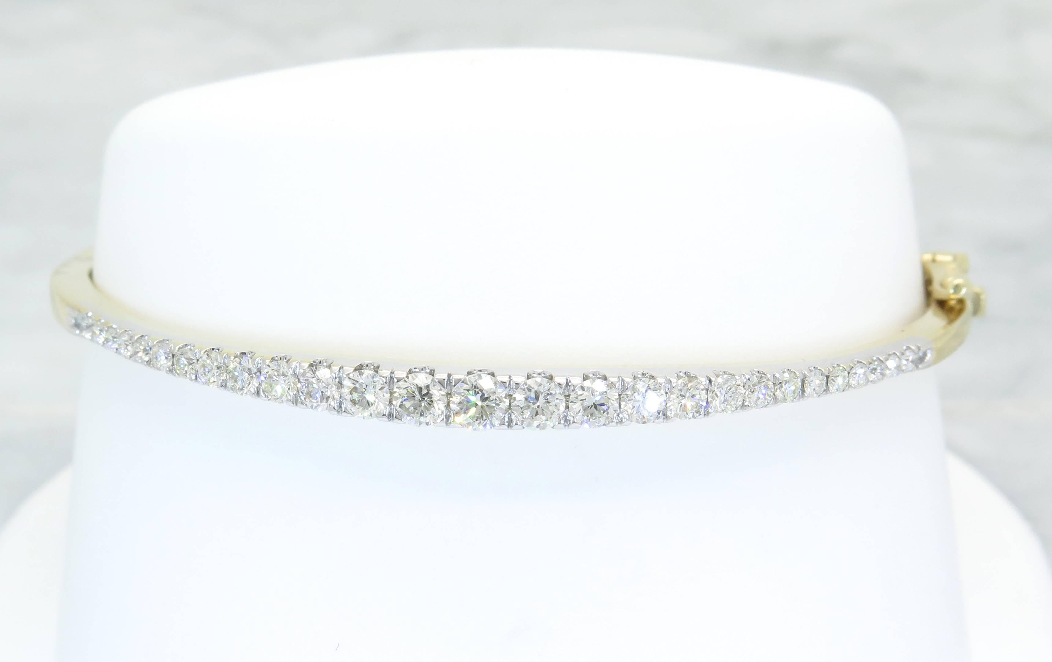 Women's 14k Two-Tone Diamond Bangle Bracelet 