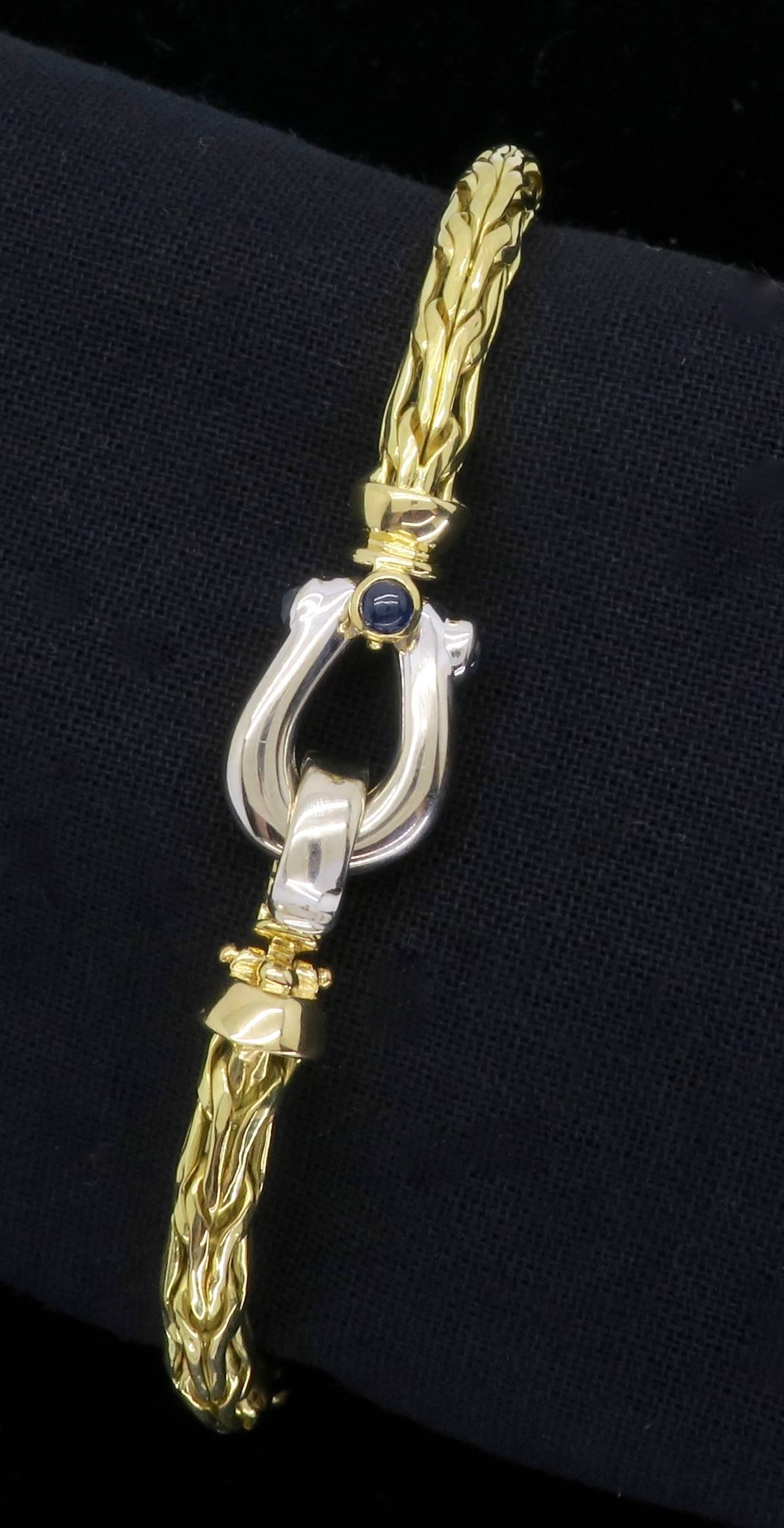 Women's or Men's 18 Karat Yellow Gold Roberto Coin Woven Link Bracelet