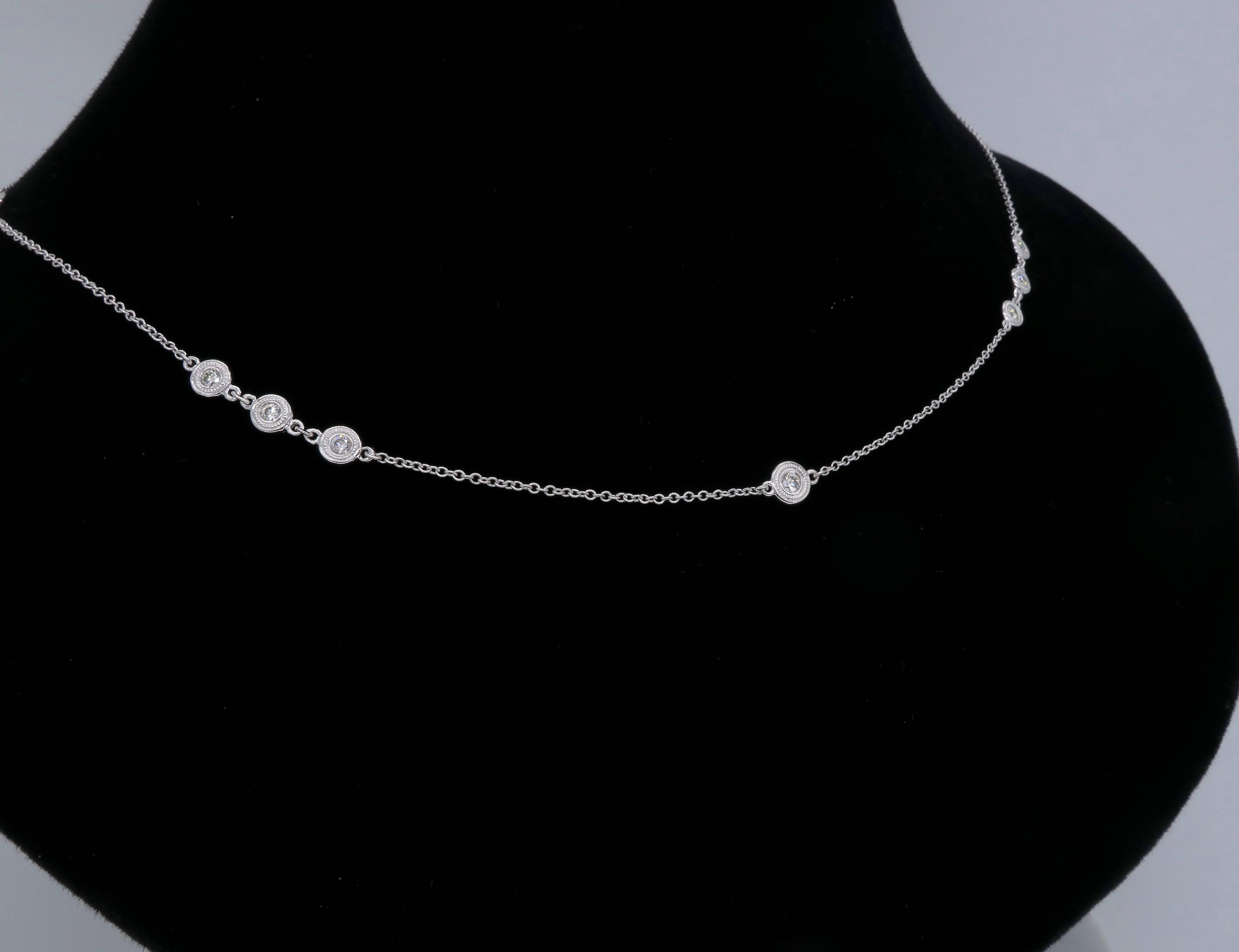 Women's .78 Carat Diamonds by the Yard Style Necklace